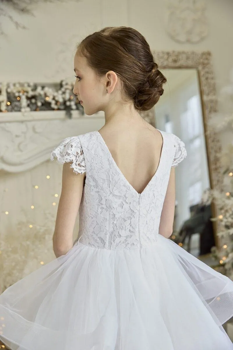 Teter Warm Girls Communion Pure White Dress WDS05T