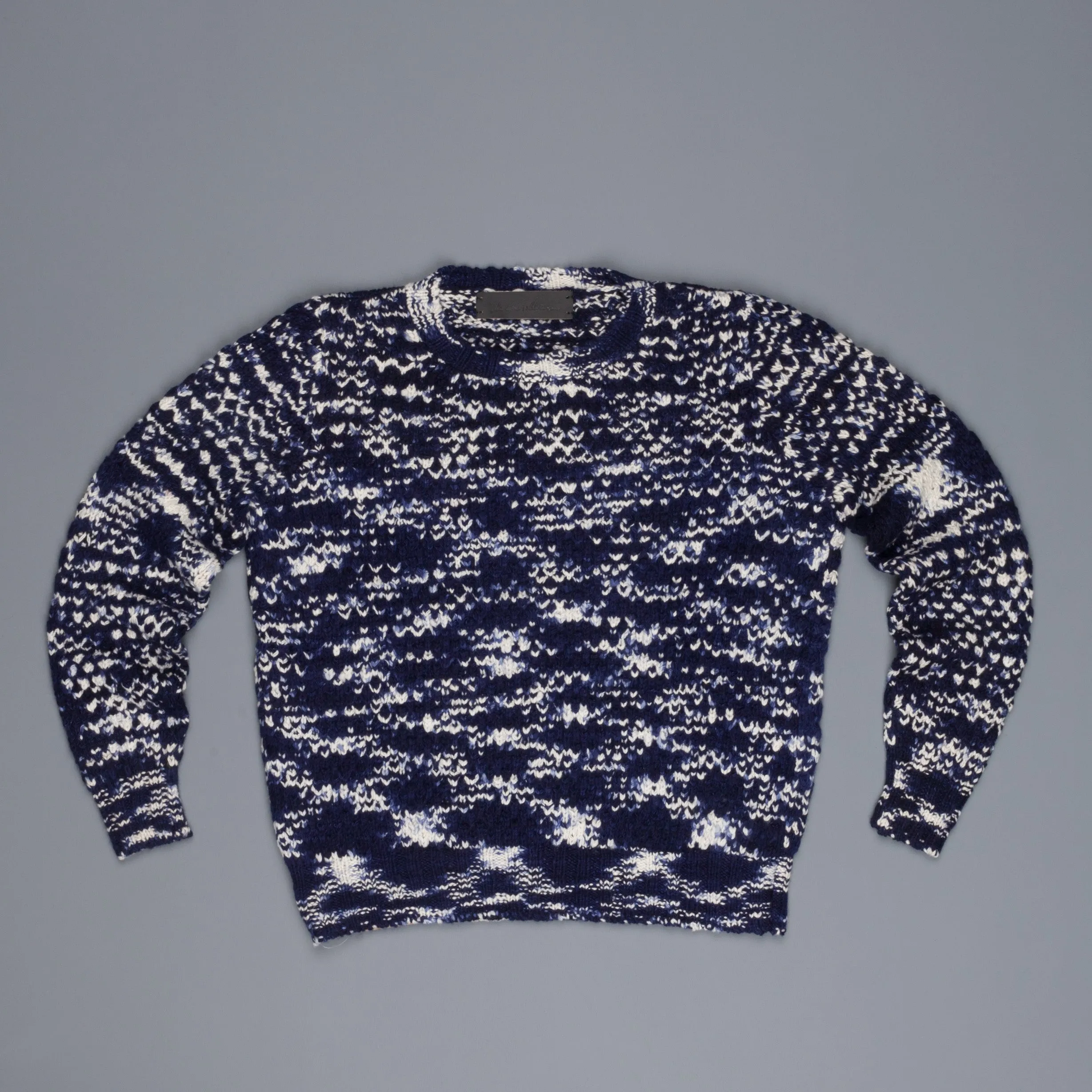 The Elder Statesman 100% cashmere tuck pop crew G blues
