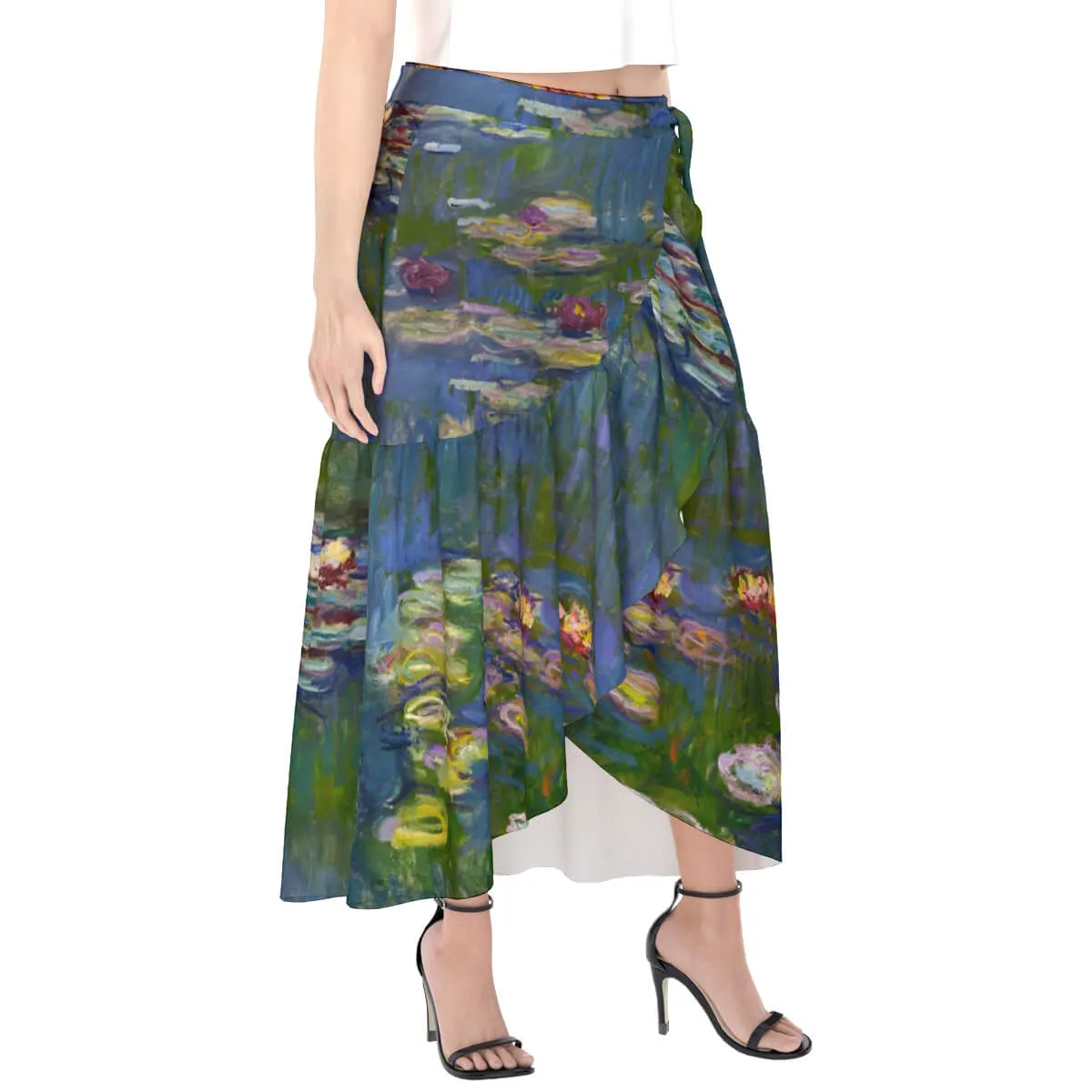 The Water Lilies by Claude Monet Wrap Skirt