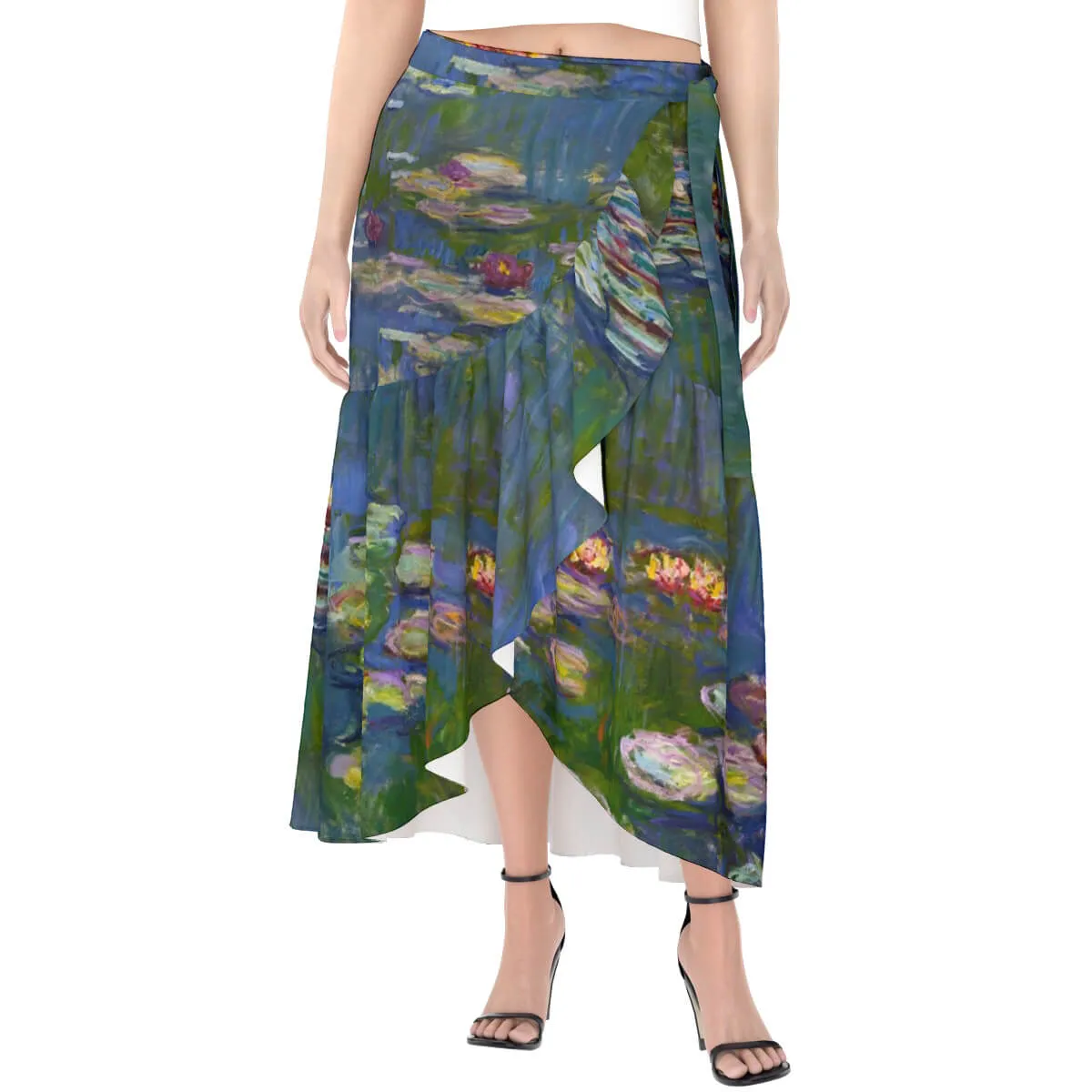 The Water Lilies by Claude Monet Wrap Skirt