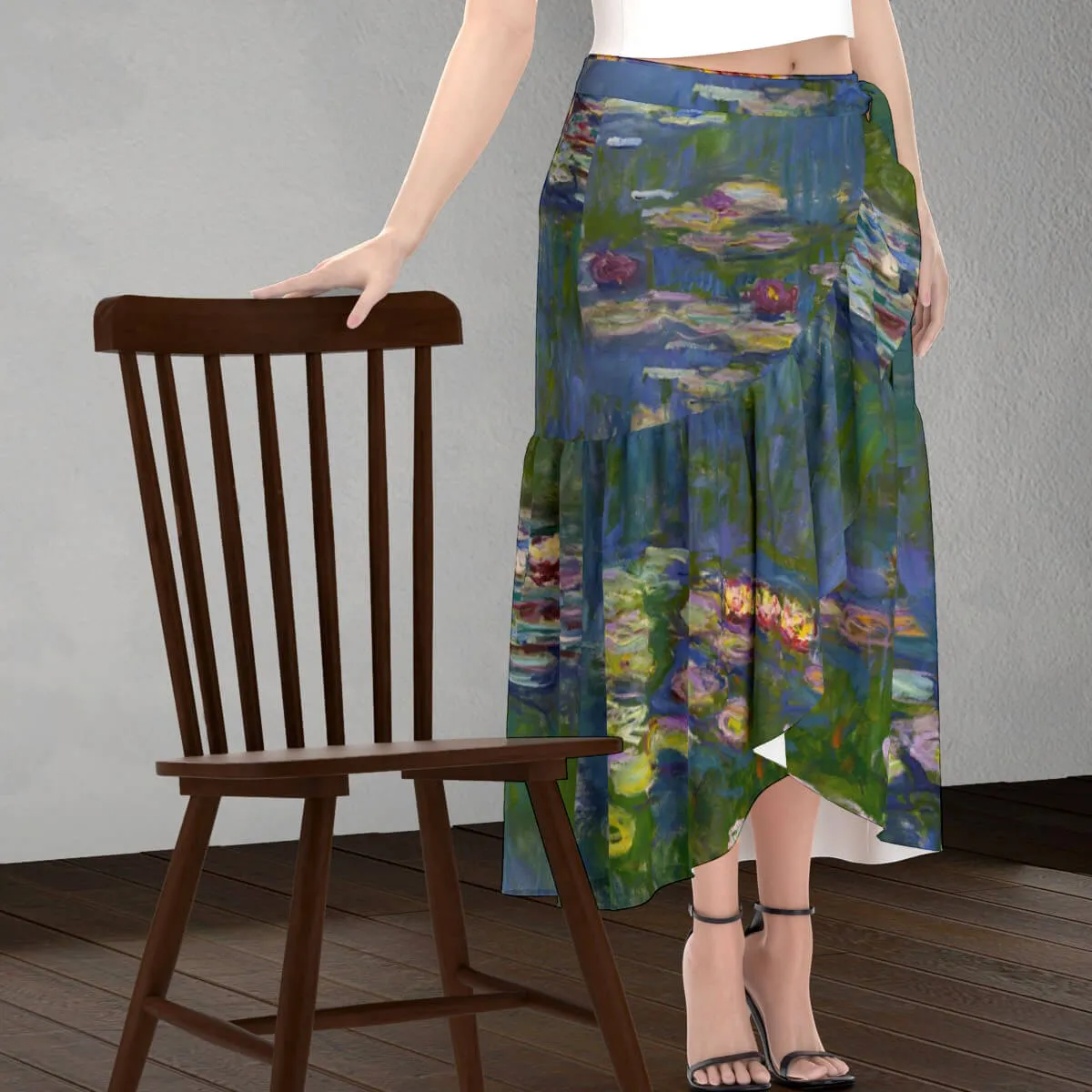 The Water Lilies by Claude Monet Wrap Skirt