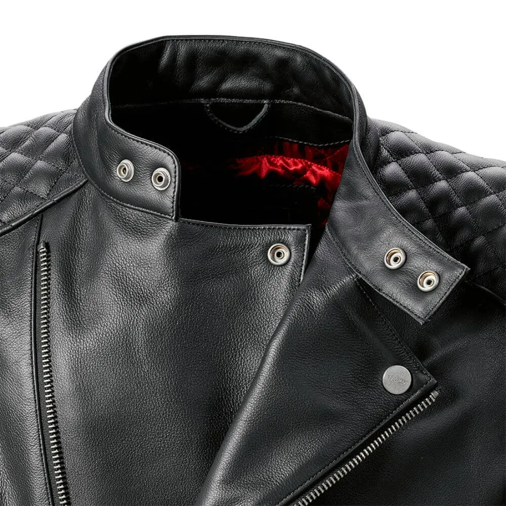 Triumph Braddan Asymmetric Leather Jacket - Black