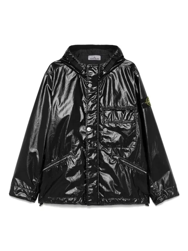 Wappen Patch Coated Cotton Hood Jacket