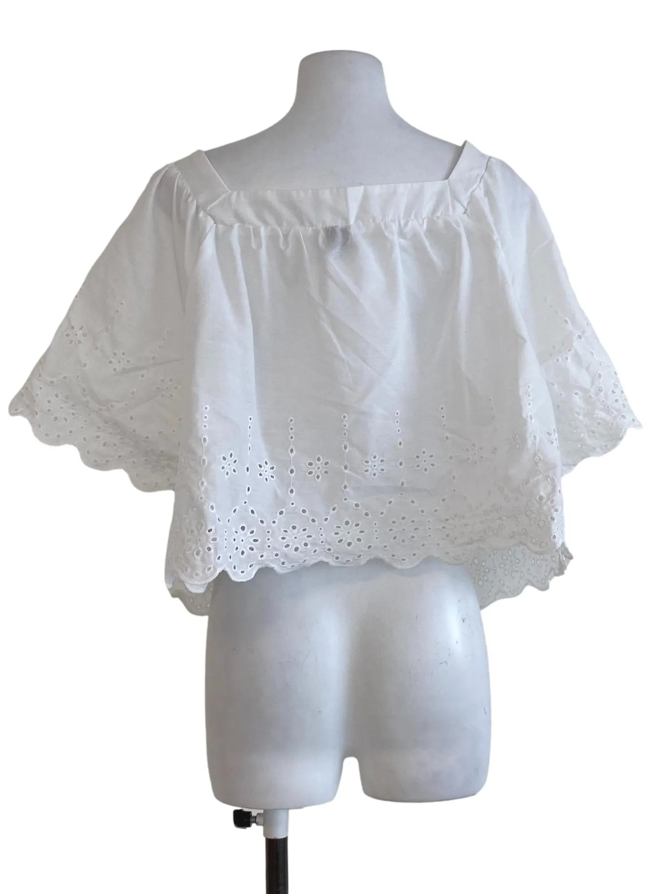 White Eyelet Trapeze Top