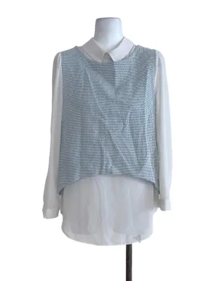 White Graph Check Blouse