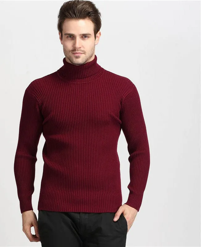 Winter Thick Warm 100% Cashmere Sweater Men Turtleneck Men Mens Sweaters Slim Fit Pullover Men Knitwear Double collar