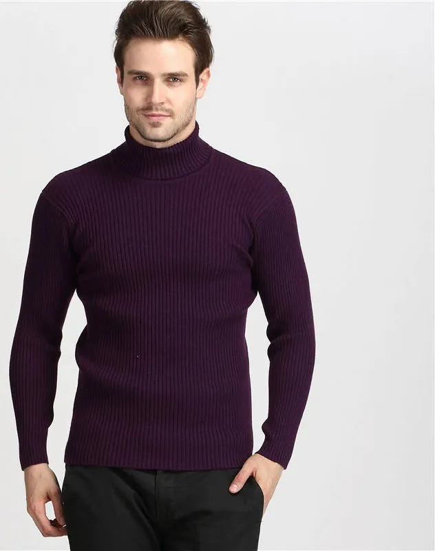 Winter Thick Warm 100% Cashmere Sweater Men Turtleneck Men Mens Sweaters Slim Fit Pullover Men Knitwear Double collar