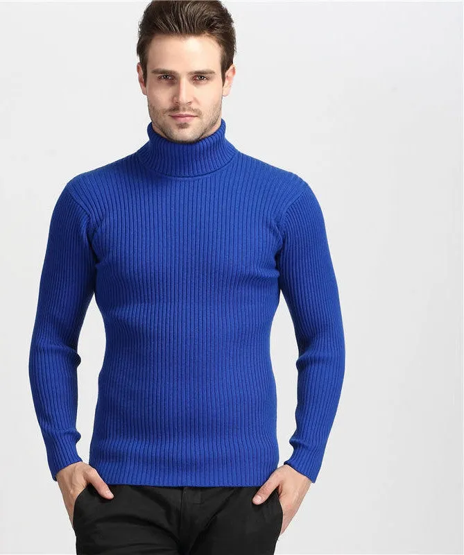 Winter Thick Warm 100% Cashmere Sweater Men Turtleneck Men Mens Sweaters Slim Fit Pullover Men Knitwear Double collar