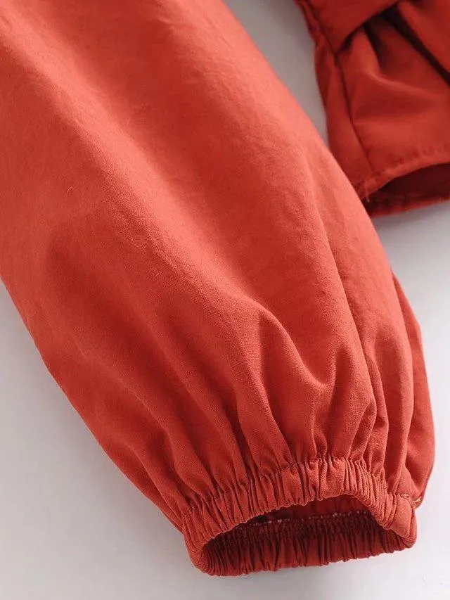 Women Blouse Off Shoulder Ruffles Blouse Ruched Lace Up Sash Blouse
