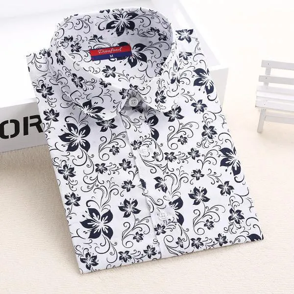 Women Shirts with Long Sleeves Cotton Blouses Shirt Turn Down Collar Female Shirts Women Shirt