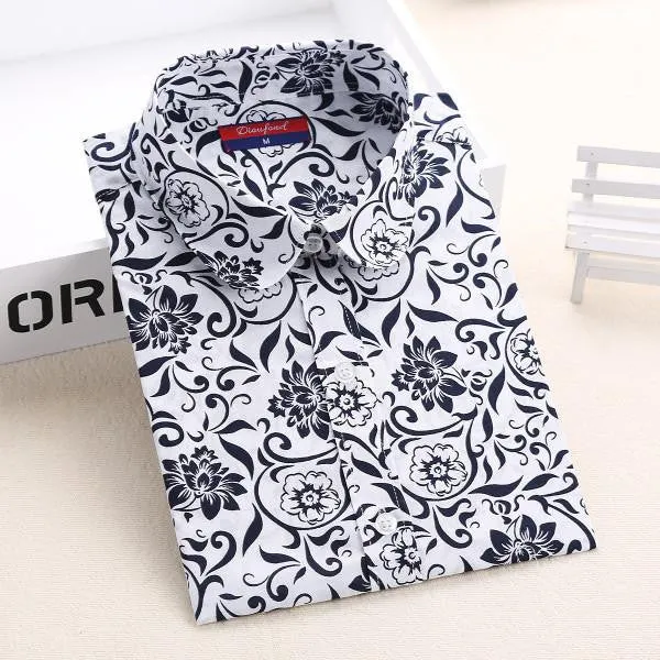 Women Shirts with Long Sleeves Cotton Blouses Shirt Turn Down Collar Female Shirts Women Shirt