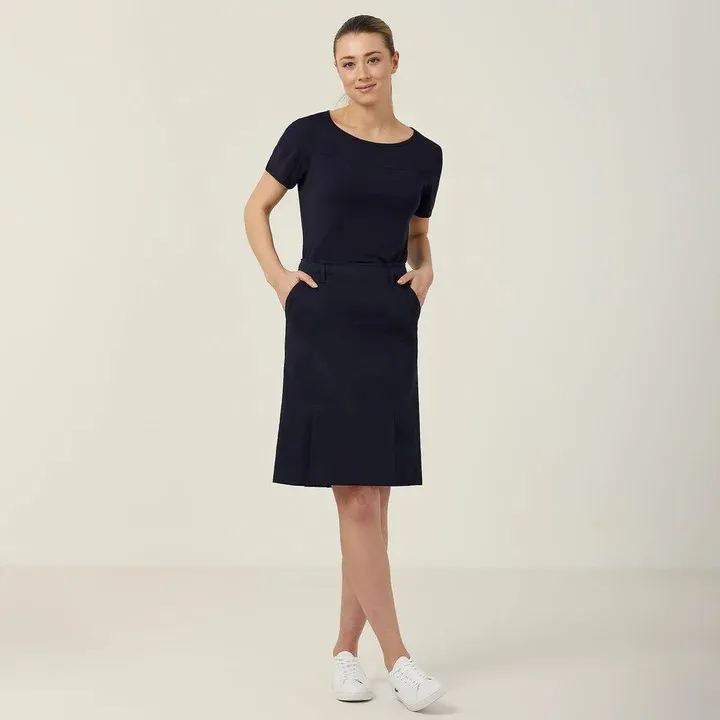 Womens NNT Poly Viscose Gaberdine Flex Waste Pleat Skirt