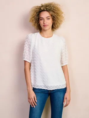 WOMEN'S SHORT SLEEVE DETAILED BLOUSE TOP
