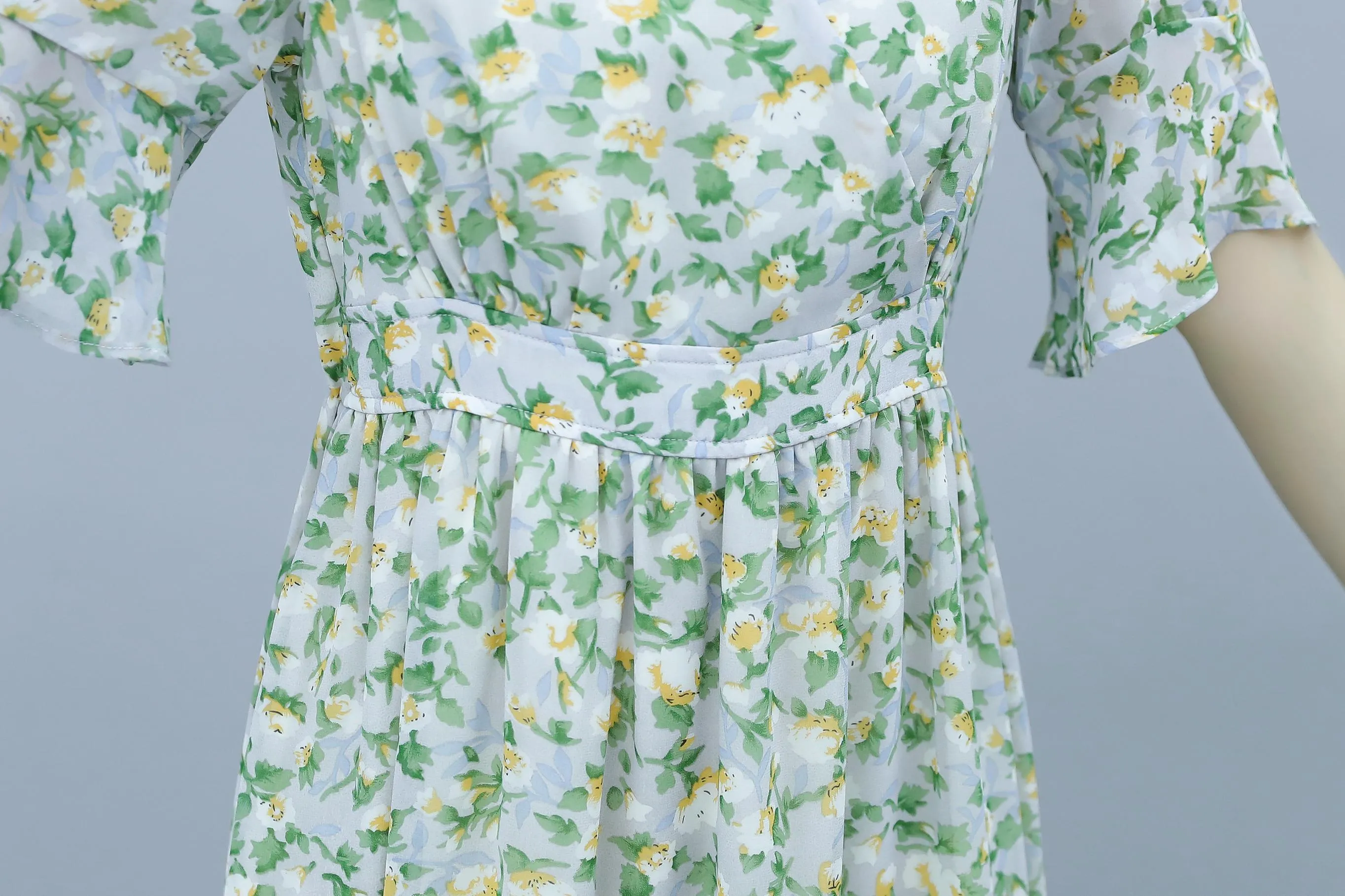 Women's Slinky Cotton Poplin Floral Tea Tea Dress for Summer