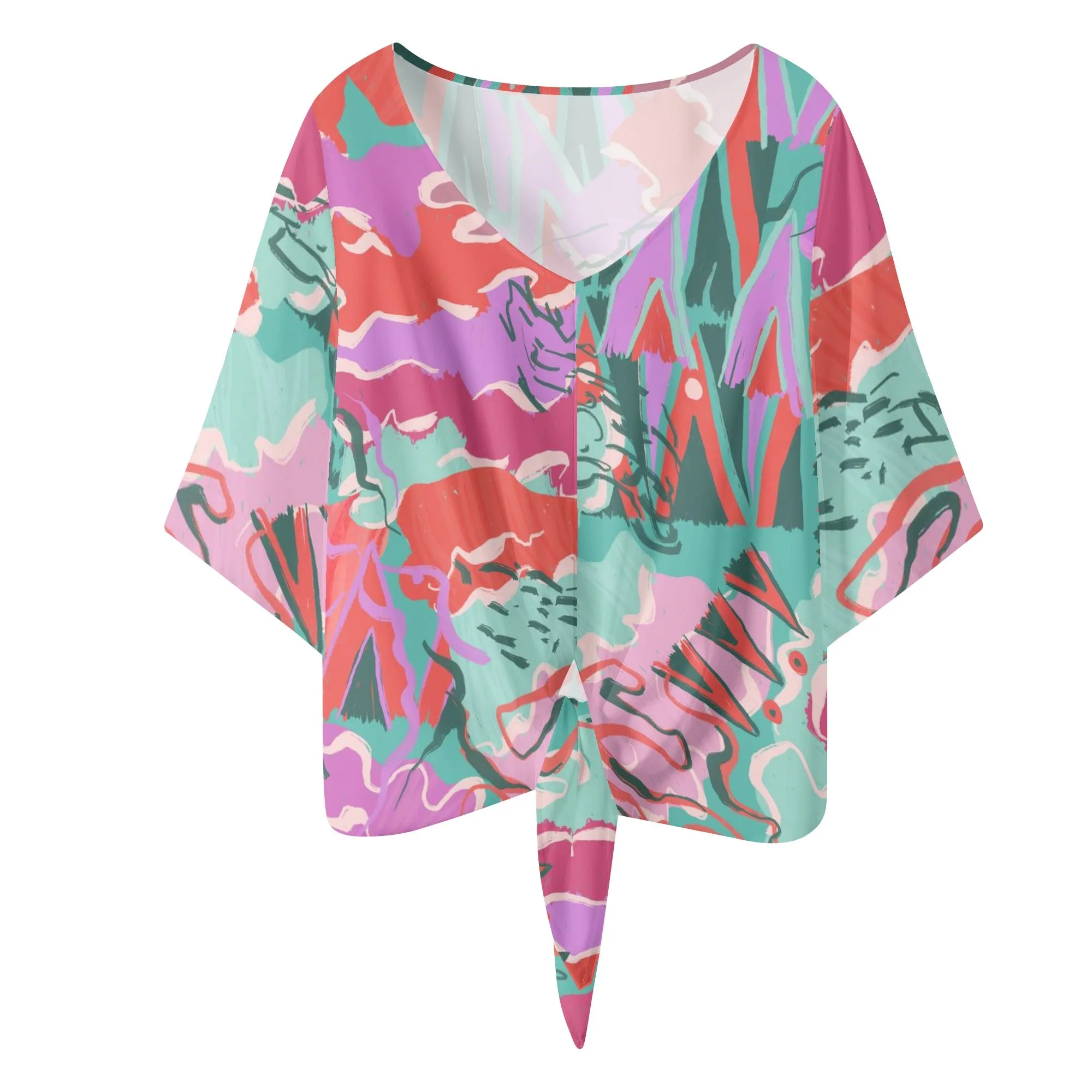 Women‘s’ V-neck Streamers Blouse