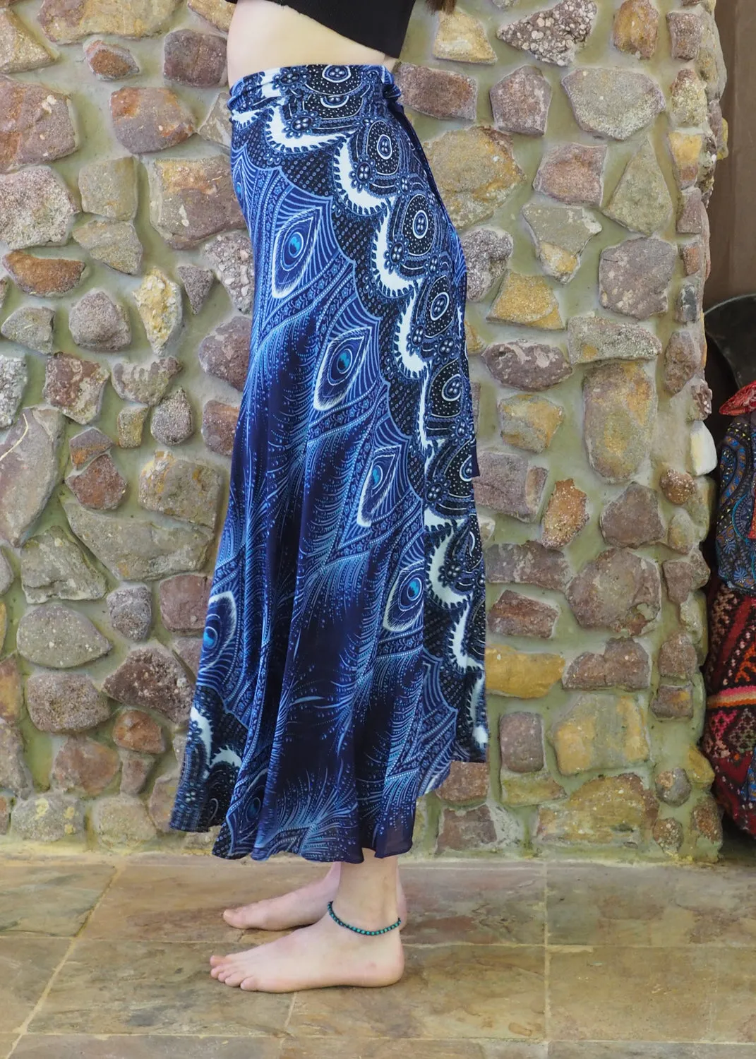 Wrap-Around Skirt - Blue and White