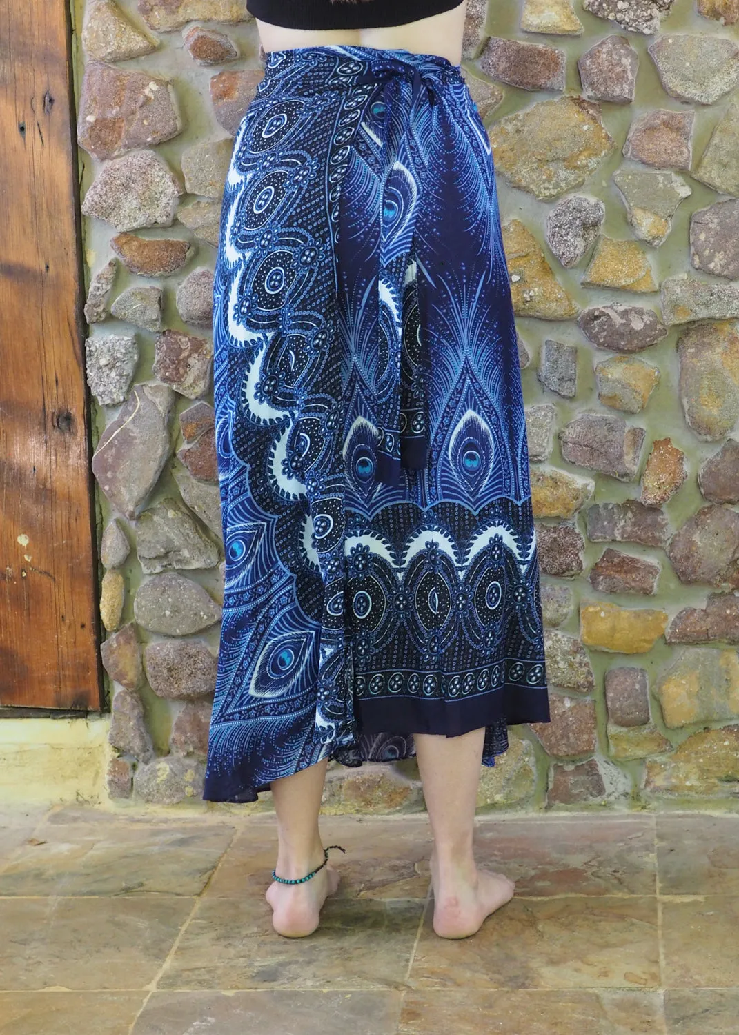 Wrap-Around Skirt - Blue and White