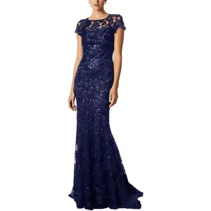 Xscape Womens Sequined Lace Evening Dress