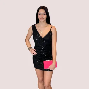YANI BLACK SEQUIN MINI DRESS
